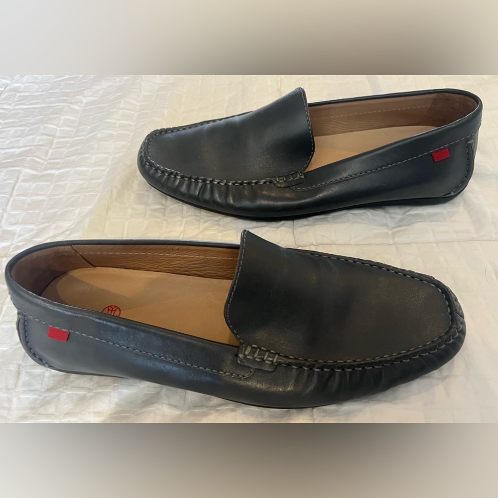 MARC JOSEPH NEW YORK Broadway Venetian Loafer Charcoal Gray Leather Size 11.5
